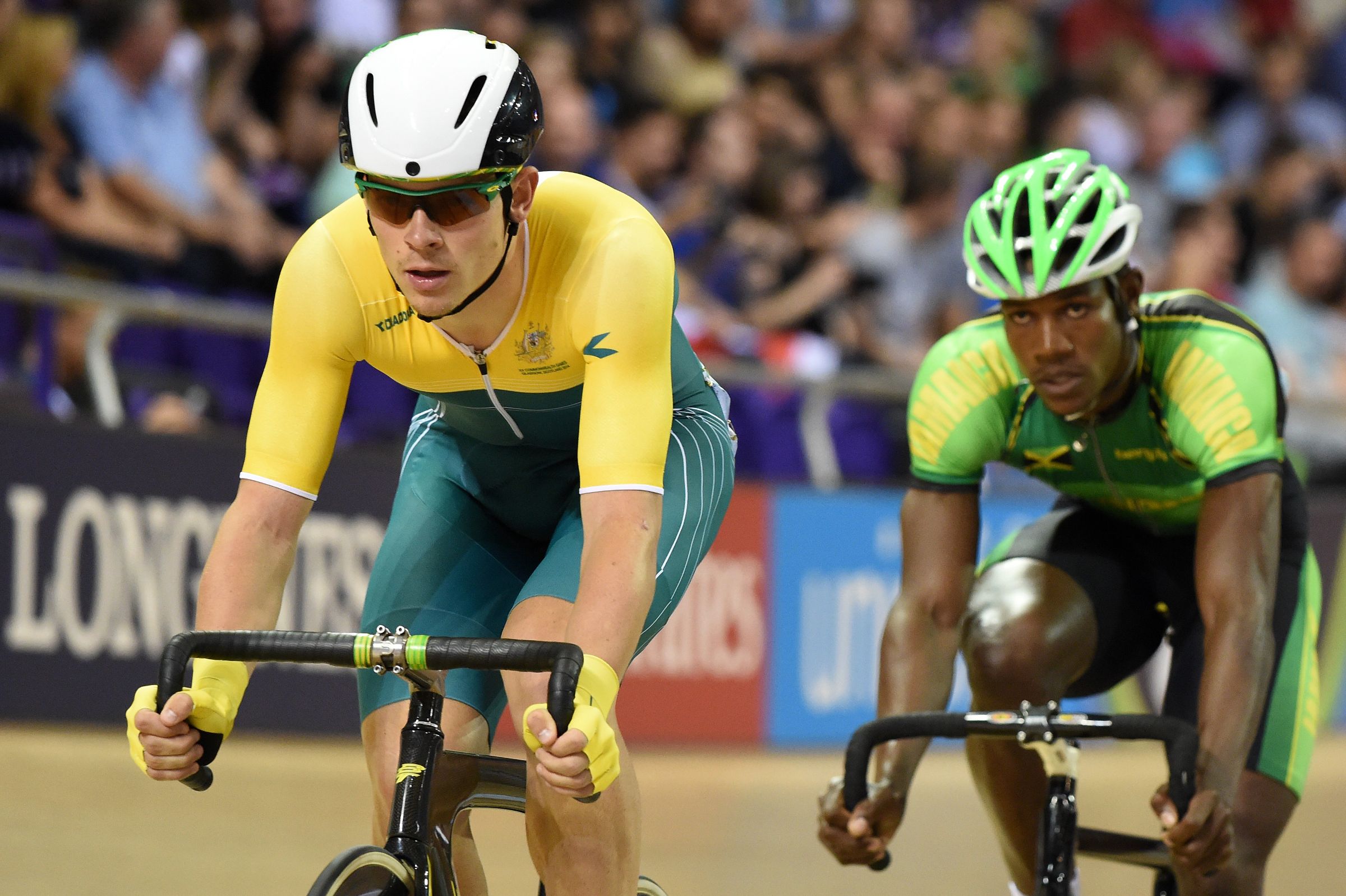 Alex Edmondson competes for Australia in track cycling at the 2014 Glasgow Commonwealth Games. Andy Jones